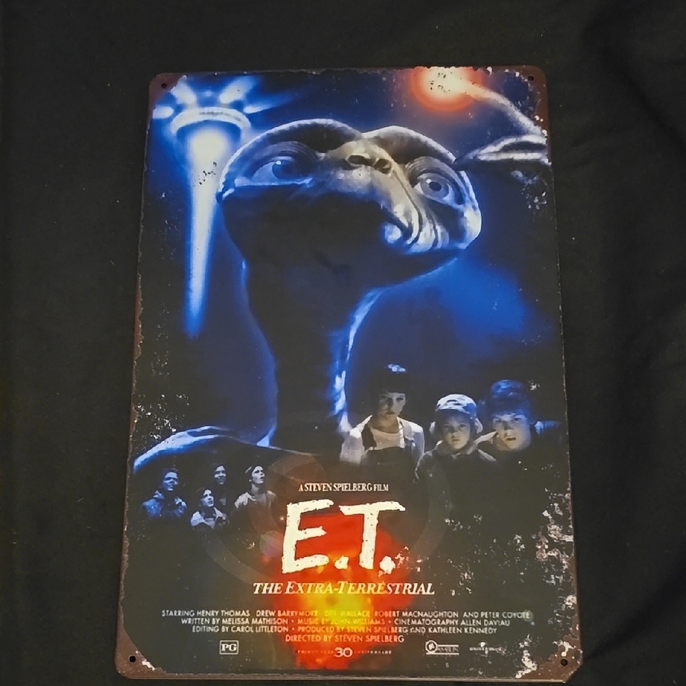 E.T. The Extra-Terrestrial Movie Aluminum Tin Decorative Sign